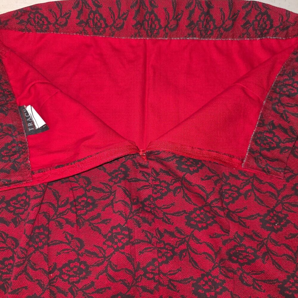 TRACY EVANS Red Rose Lace Maxi Skirt Women's 9 Romantic Whimsygoth Coquette Girl - Picture 4 of 14